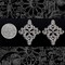 Antiqued Silver Plated Brass Large Floral Ornate Diamond Filigrees for Cameo Setting - Set of Two - S-W30